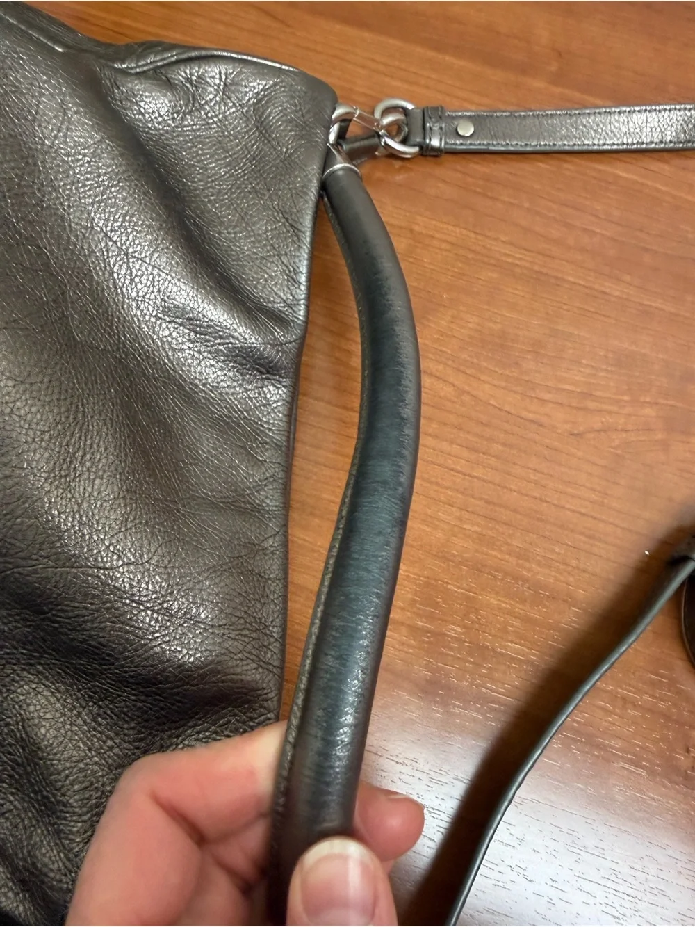 Marc by Marc Jacobs Metallic Pewter Leather Hobo
